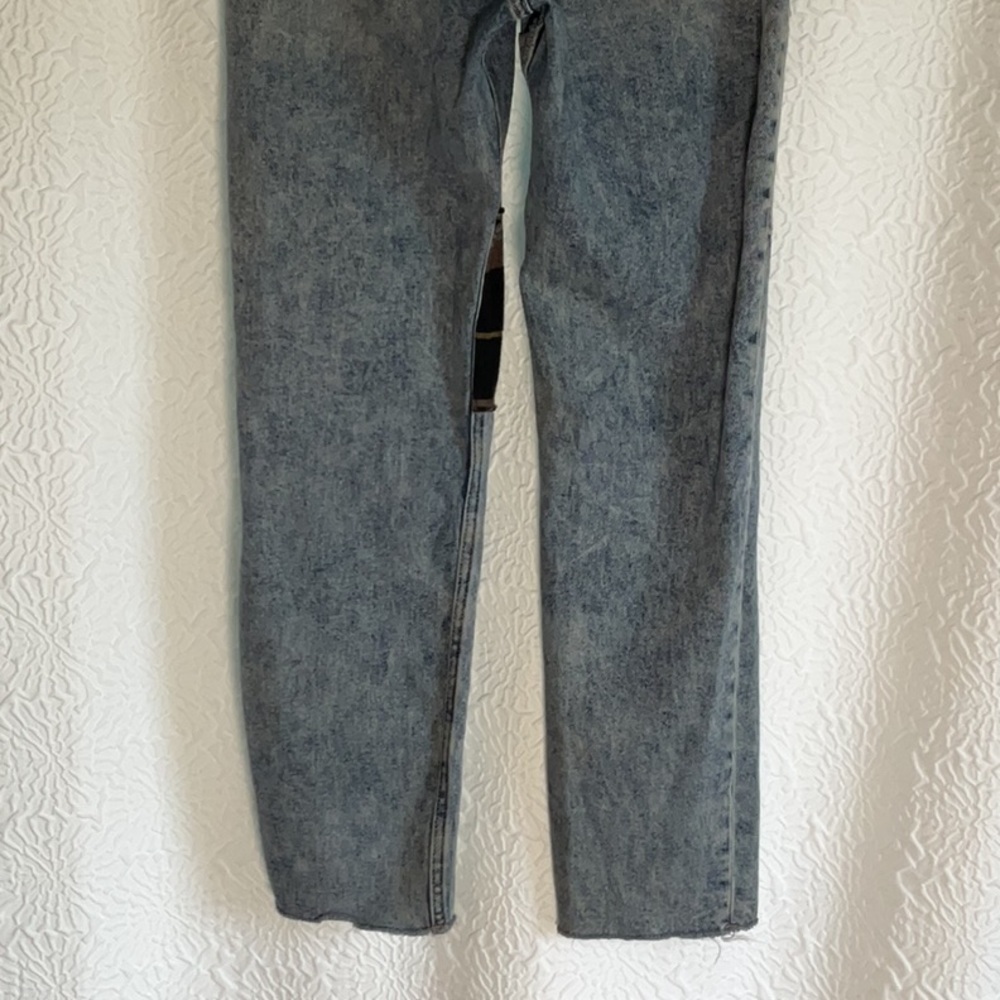 Hollister High Rise Patchwork Jeans - Blue and Plaid - Picture 6 of 8